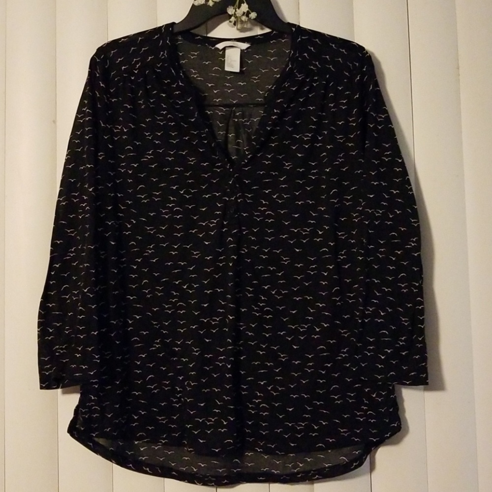 Black and White Blouse